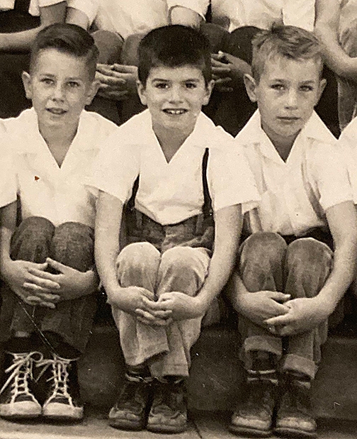 This photo shows Greg Kareofelas (center) as a second grader at Holy Rosary Academy, Woodland.