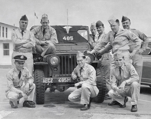 Lt. Robert Washino (front left) served as a medical entomologist in the Korean War, seeing duty with the U.S. Army Medical Service Corps from 1956 to 1958.