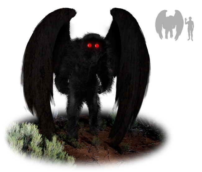 A question about the paranormal figure Mothman drew interest at the Entomology Games, hosted by the Entomological Society of America. (Illustration by Tim Bertelink, Wikipedia)
