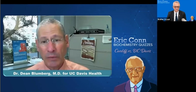 Dr. Dean Blumberg of UC Davis Health fields questions on COVID-19 vaccines. (Screen shot)