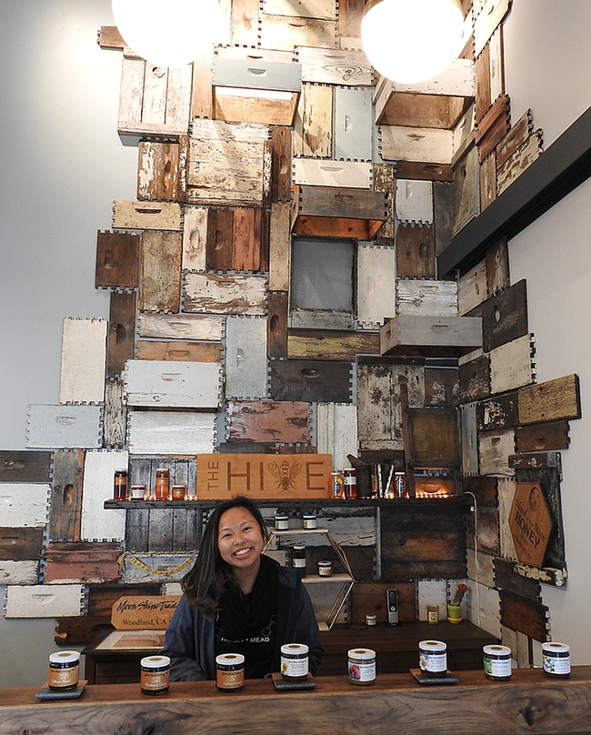 Liz Luu, formerly of the UC Davis Honey and Pollination Center, serves as the marketing manager and the tasting room manager. (Photo by Kathy Keatley Garvey)