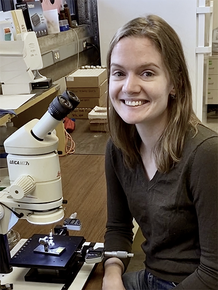 Doctoral candidate Jill Oberski studies ants. (Photo by Phil Ward)