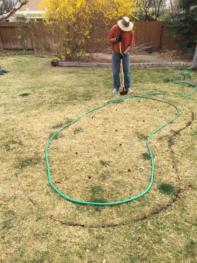 marking bed with hose