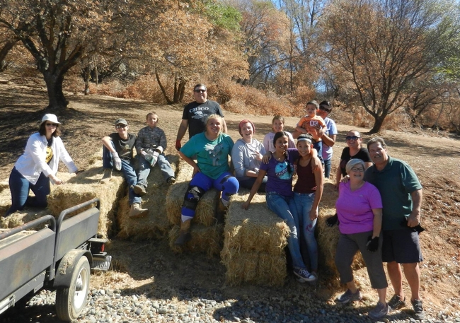 Oroville Foothill 4-H Fire Recovery Crew at Yankee Hill Safe Council Project Site in Wall Fire Area, Butte County, CA