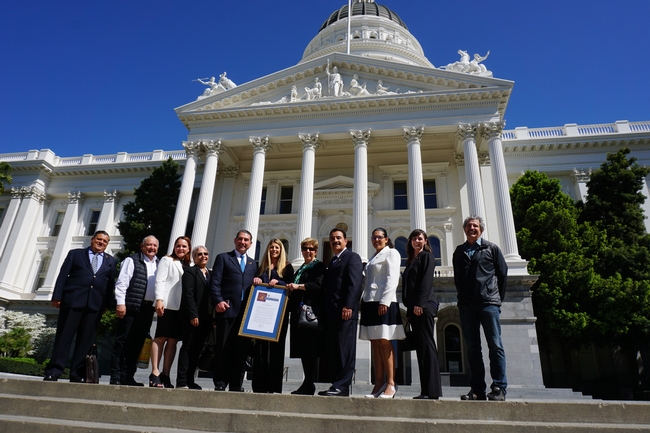 Mexican dignitaries and UC ANR 4-H leadership accepted a resolution from the California State Senate.