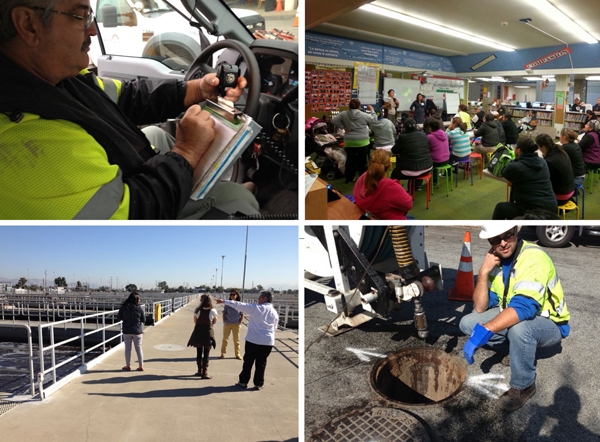 The project was developed with communities that maintain the infrastructure and those served by the infrastructure. It included ride-alongs with maintenance crews, touring water treatment facilities, and multiple community workshops. Photos by Brett Snyder, Claire Napawan, and Mary Rubin.