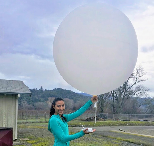 Launching weather balloons surrounding atmospheric river periods in Ukiah, CA. Photo by Maryam Asgari-Lamjiri.