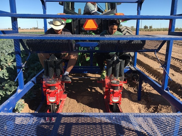 Visitors get hands-on experience with new transplanter