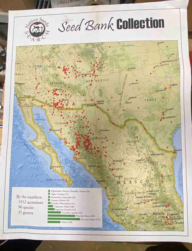 Native Seed SEARCH Seed Bank collection provenance map. Jennifer Jewell
