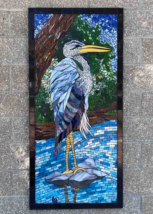 The bird mosaic at Chapman Park, created by The Rainforest Project and Chapman Elementary School. J.C. Lawrence