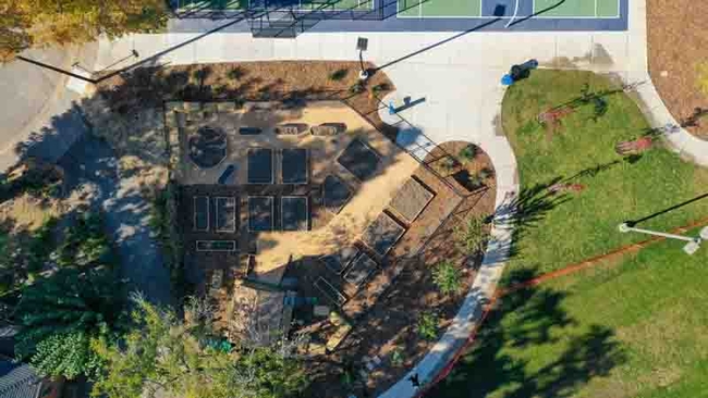 Birds-eye view of the Community Garden at Chapman Park. Photo courtesy of CARD