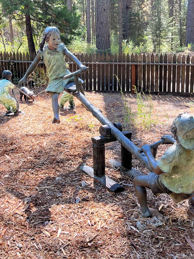 Merlo Park former homesite sprouts playful statuary. Debi Durham