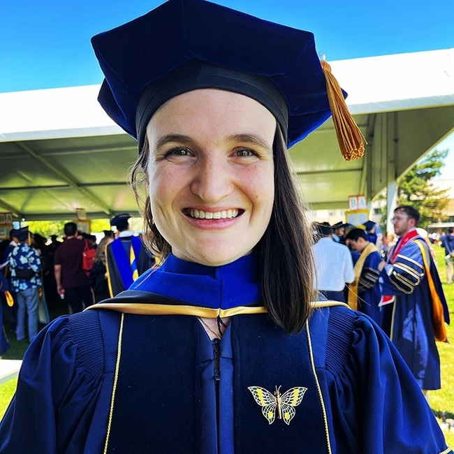 Charlotte Herbert Alberts received her doctorate in entomology from UC Davis in June 2023.