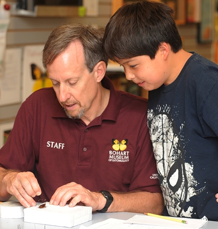 Steve Heydon and son James, 11. (Photo by Kathy Keatley Garvey)