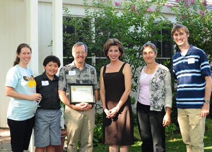 Bohart Museum:  Tabatha Yang, James Heydon, Steve Heydon, Chancellor Linda Katehi, Bohart director Lynn Kimsey and Andrew Richards.