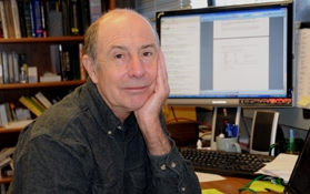 Bruce Hammock in his office (Photo by Kathy Keatley Garvey)