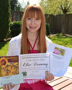 Elise Dunning with her awards
