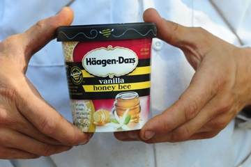 Haagen-Dazs ice cream, aA product that helps bee research at UC Davis. (Photo by Kathy Keatley Garvey)