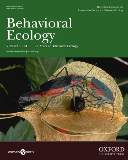 This is Scott Carroll's phot on the cover of the Virtual Issue of the journal, Behavioral Ecology.