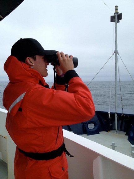 Sean Goodside on marine survey.