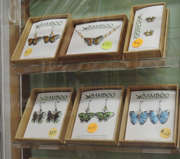 Insect-themed jewelry, popular at the Bohart Museum Gift Shop. (Photo by Kathy KeatleyGarvey)