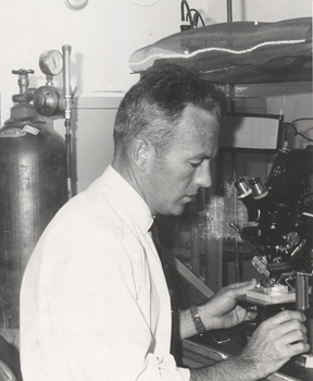 Charles Judson in his lab, circa 1970.