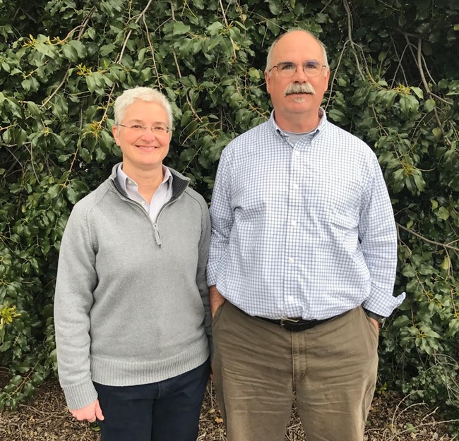 Shirley Luckhart and Ed Lewis; Luckhart won the 2017 PBESA Medical, Urban and Veterinary Entomology Award, and Lewis, the 2016 PBESA Integrated Pest Management Excellence Award. They will transition from UC Davis to the University of Idaho on May 15.