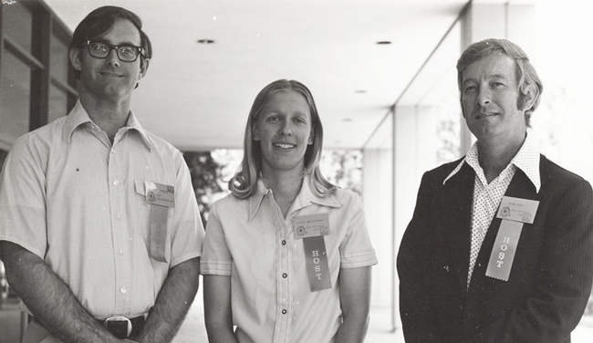 The organizers of the Western Apicultural Society: (from left) Eric Mussen, Becky Westerdahl and Norm Gary. It was Gary's idea to form WAS.
