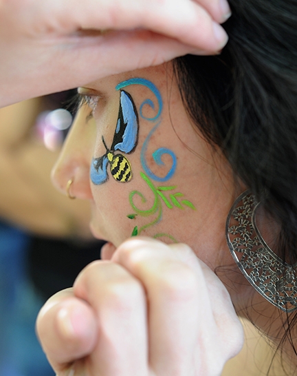 So bee it! Facepainting is a popular activity at Briggs Hall.