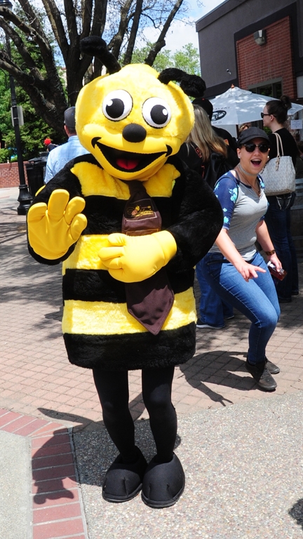 Hi, there! That's Benji Shade of Woodland Christian High School in the bee costume. (Photo by Kathy Keatley Garvey)