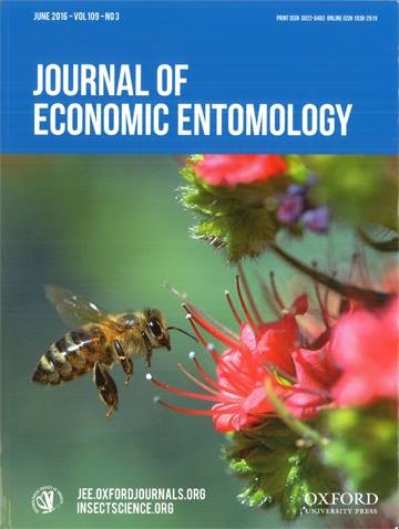 Journal of Economic Entomology: This shows a cover photo of a honey bee heading toward a tower of jewels. This image is the work of UC Davis staffer Kathy Keatley Garvey.