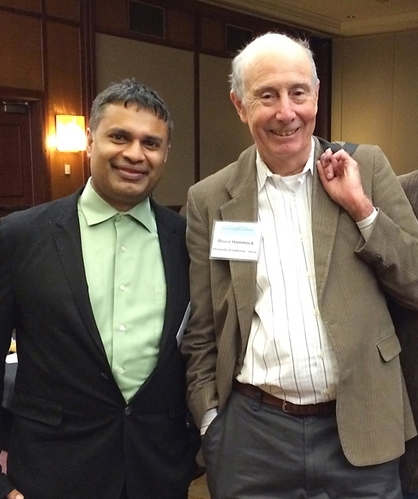 UC Davis distinguished professor Bruce Hammock (right) will longtime collaborator Dipak Panigraphy of Harvard Medical School.