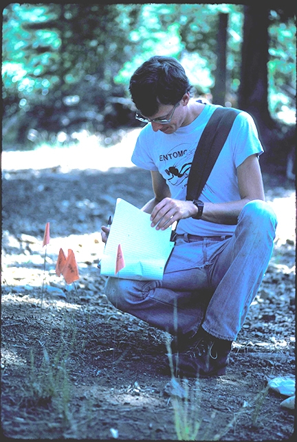 Jay Rosenheim, former UC Davis physics major, at UC Berkeley's Sagehen Creek Field Station, Truckee, in 1984.