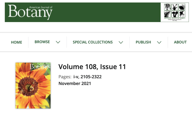 Screen shot of the American Journal of Botany