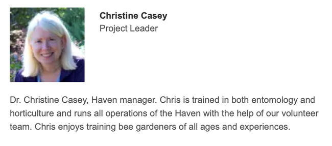 Christine Casey, academic program management officer for the Häagen-Dazs Honey Bee Haven, heads the Crowdfund project.