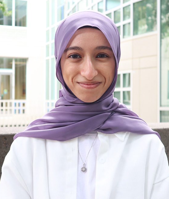Maram Saada won first place in the Science, Engineering and Mathematics (SEM) category of the sixth annual campuswide Norma J. Lang Prize for Undergraduate Information Research.  (UC Davis Library Image)