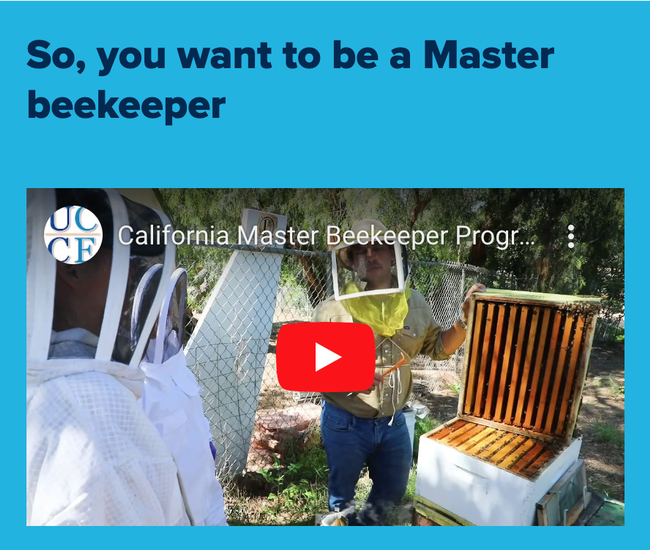 A screen shot from the California Master Beekeeper Program website.