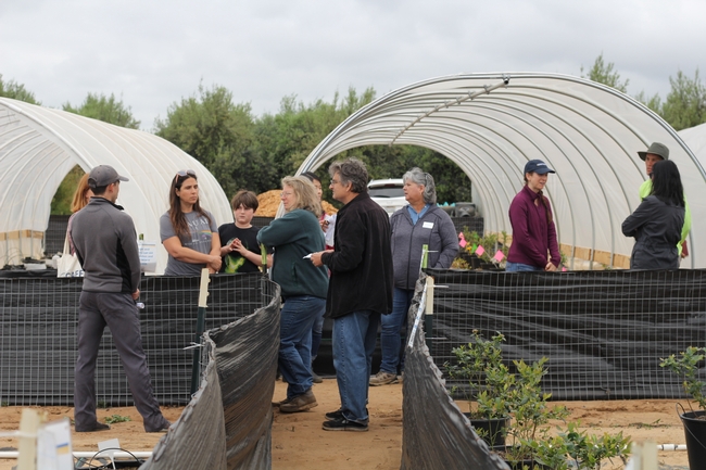 Community members tour the Small-Scale Urban Ag Demonstration Site and learn about the project's goals..
