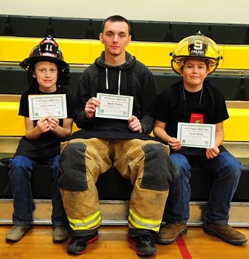 The 4-Alarm Team was comprised of (from left) Cody Ceremony, Randy Marley and Justin Means. All are members of the newly formed Pleasants Valley 4-H Club and are enrolled in the Dixon Ridge 4-H Club/Pleasants Valley 4-H Club outdoor cooking project.