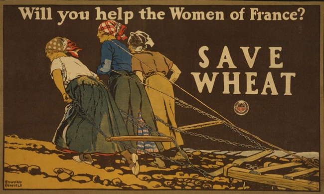 This poster played an important role in discouraging food waste and encouraging food conservation on the American home front during World War I. Noted artist Edward Penfield created the poster. It's held in the Library of Congress, Prints and Photographs Division.