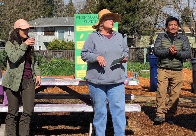 Stephanie Wrightson, UC Master Gardener, teaching residents of Sonoma County about sustainable gardening practices and how to grow their own food at the Bayer Farm Neighborhood Park & Garden.