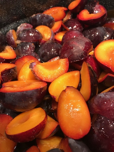 Fresh plums ready for canning