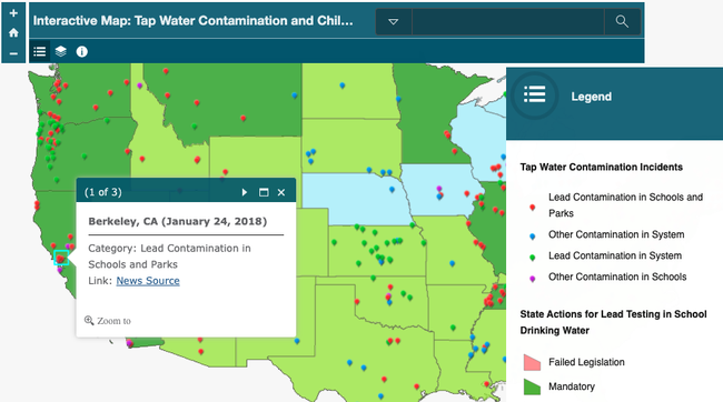 The National Drinking Water Alliance map has recently been updated. “Although most tap water is safe for drinking, the number of dots on the map show that there are times and places where tap water is not safe,” Christina Hecht said.
