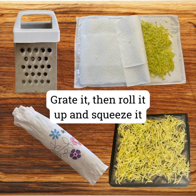 Grate, roll and squeeze graphic