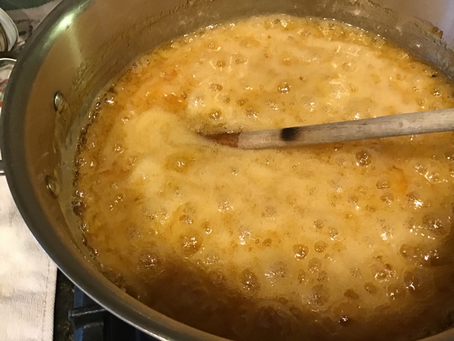 Jam at a rolling boil