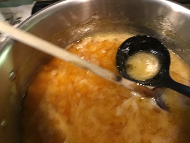 Removing the foam with a ladle