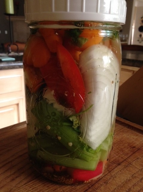 Mason Jar Pickled Vegetables Close-up(1)