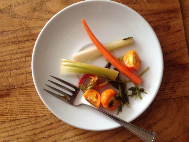 Pickled Vegetables on a Plate