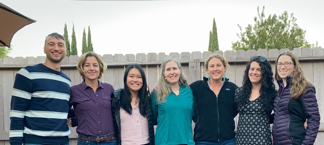 Satink Wolfson is a part of UC ANR's statewide fire advisor network. From left to right: Luca Carmignani, Yana Valachovic, Katie Low, Barb Satink Wolfson, Lenya Quinn-Davidson, Alison Deak, Tori Norville. Photo credit: Fire Solutions- UC ANR.