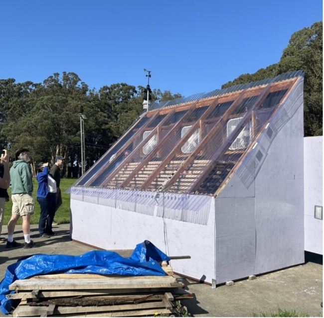 Another angle of the solar kiln. Credit: K.Reidy.
